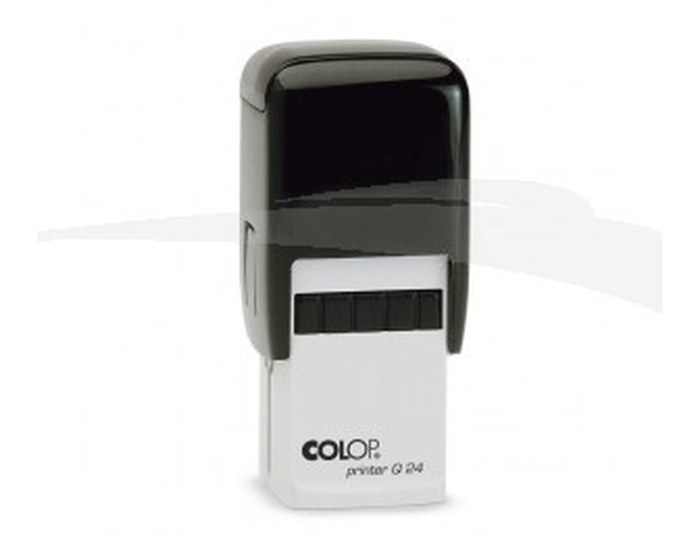 Cachet personnalisable COLOP Printer Q24 format empreinte 24 mm x 24mm 6 lignes
