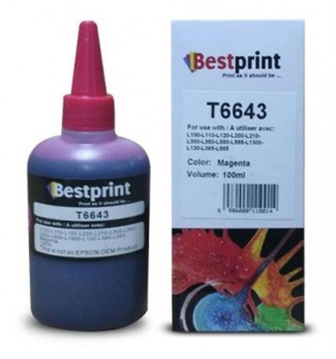 Bouteille d'encre BESTPRINT Serie L /Magenta /100 ml /C13T66434A