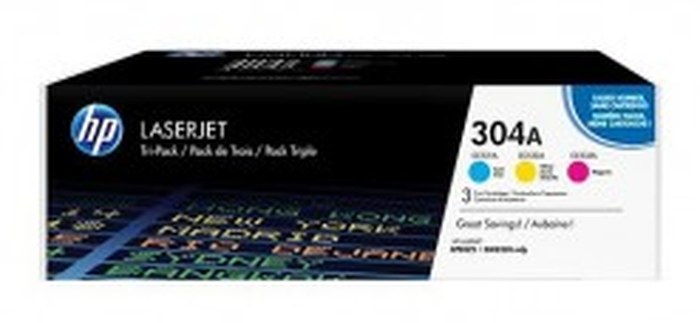 Cartouches d'encre cyan/magenta/jaune HP LaserJet 304A (lot de 3) (CF372AM)
