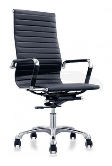 Fauteuil président SLIM en PU & aluminium BLANC HT-728AB