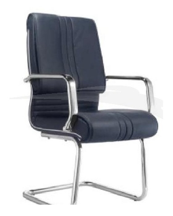 FAUTEUIL VISITEUR sur luge DESIGN en PU & aluminium FR010DB BLANC