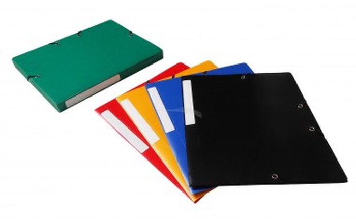 CHEMISES A 3 RABATS EN POLYPRO - FORMAT A4 - 24*32- AVEC ÉLASTIQUES 600 Microns - DOS 2,5cm - LOT DE 10 CHEMISES COULEURS ASSO