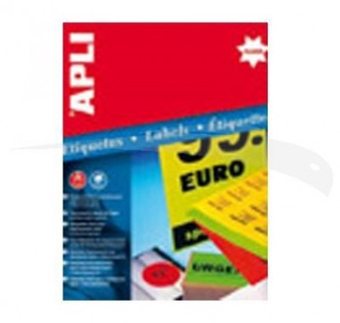 ÉTIQUETTES FLUORESCENTES APLI - LASER - 64 X 33.9 mm - Pochette de 480 étiquettes