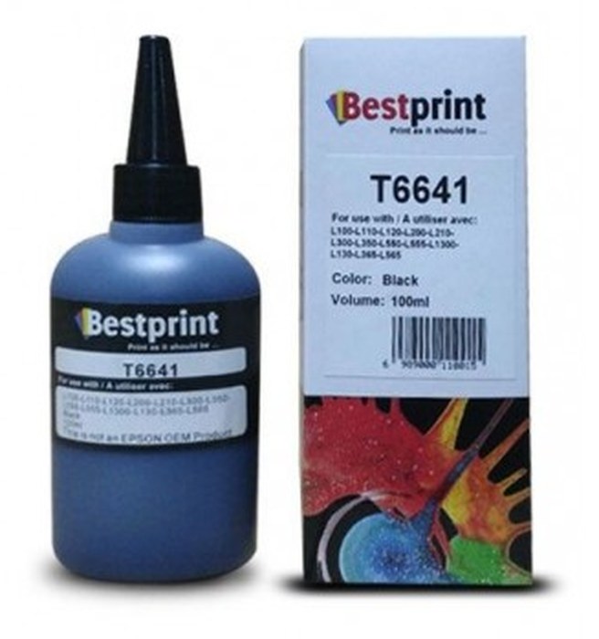Bouteille d'encre BESTPRINT Serie L /Noir /100 ml /C13T66414A