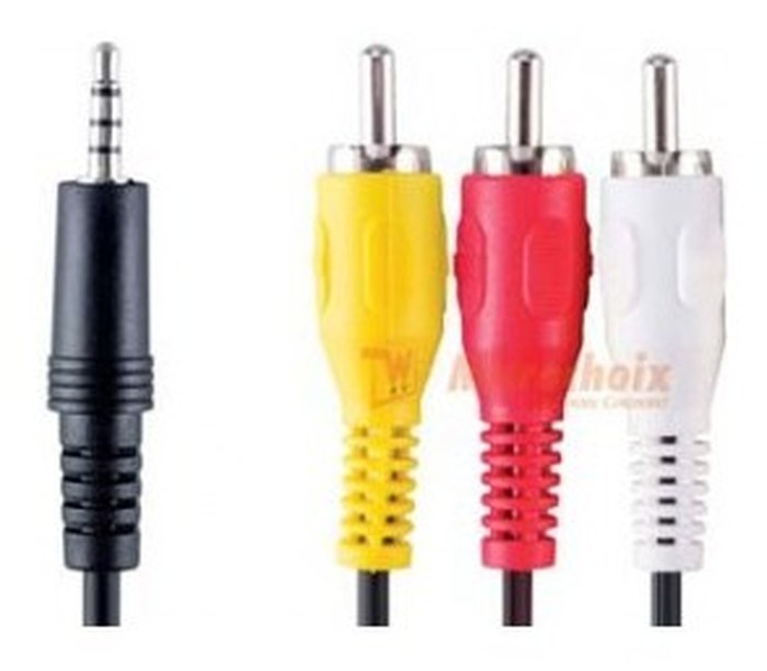 Camcorder Cable 3.5mm M - 3x RCA M 2.0m