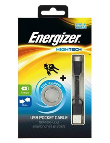 Cable ENERGIZER /Noir /Pocket Data Micro USB /USB 2.0 - Micro USB /8cm