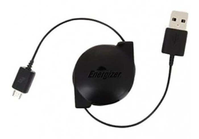 Cable ENERGIZER /Noir /Hightech Retractable Micro USB Cable /0.9m /USB 2.0 - micro USB /1500 Mbps