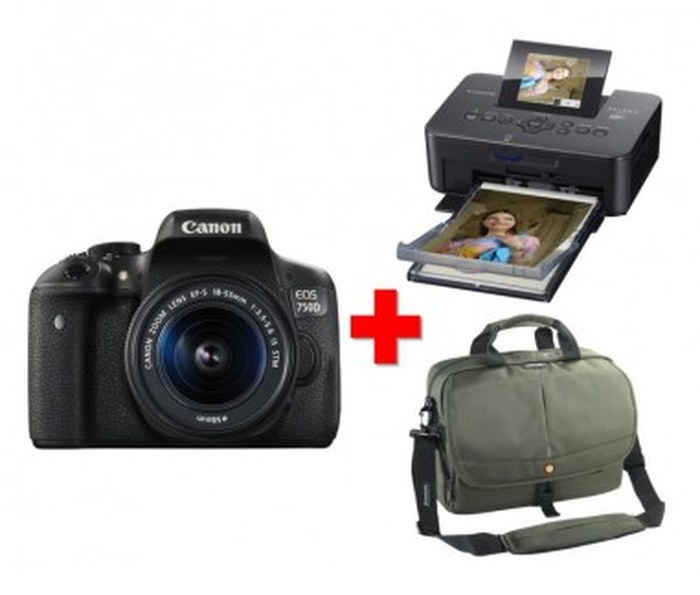 Reflex Canon EOS 750D + Objectif 18-55mm + Imprimante Selphy CP910 + Sac à dos Pro