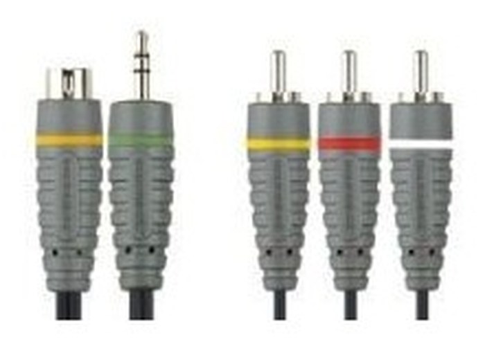 BE BLUE MM S-VIDEO CABLE 3.5MM M+S-VIDEO M - 3XRCA