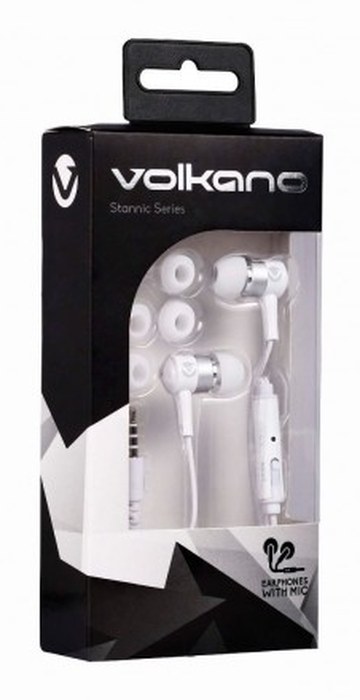 Ecouteurs VOLKANO Stannic Series /AVEC MICRO /Blanc