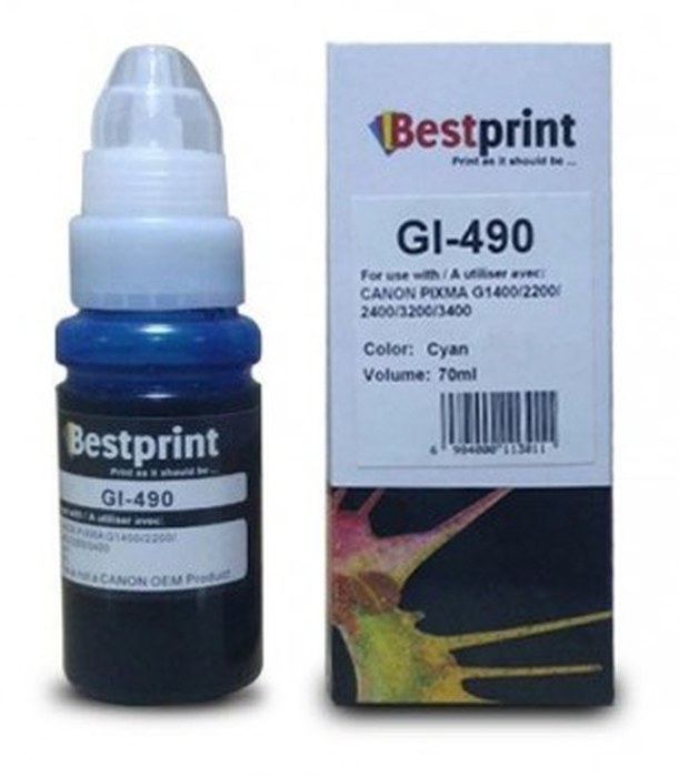 Bouteille d'encre BESTPRINT /Cyan /70 ml /CANON 0664C001AA
