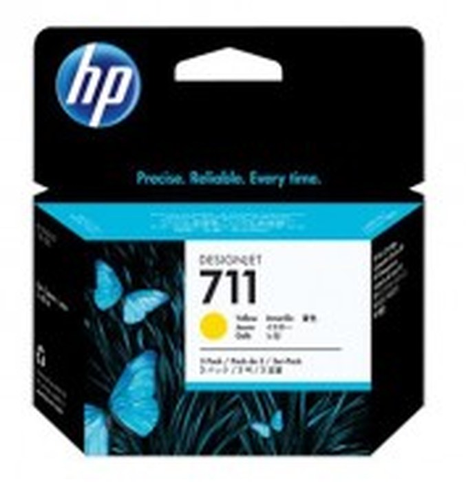 Lot de 3 cartouches d'encre jaune 29 ml HP 711 (CZ136A)