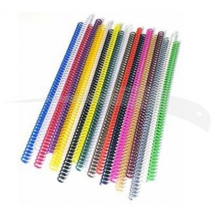 100 Baguettes spirales plastic pour reliure n°8 - Lot de 5 boîtes