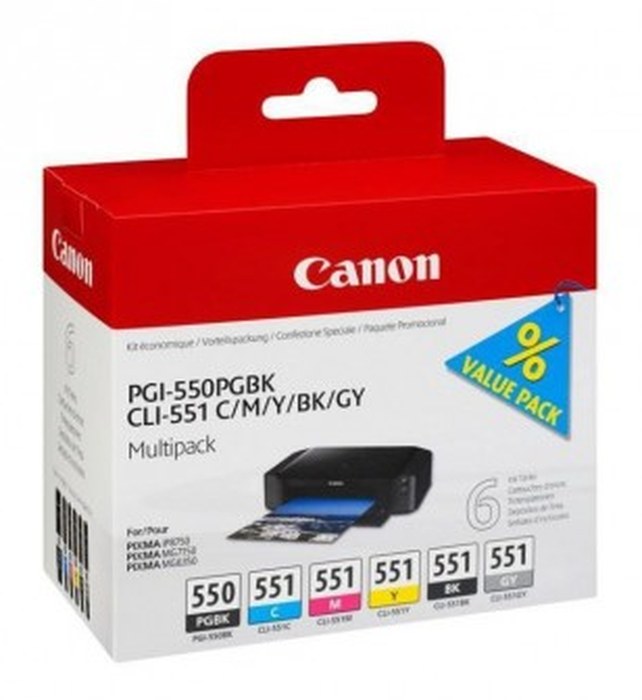 MultiPack Canon PGI-550/CLI-551 PGBK/C/M/Y/BK/GY