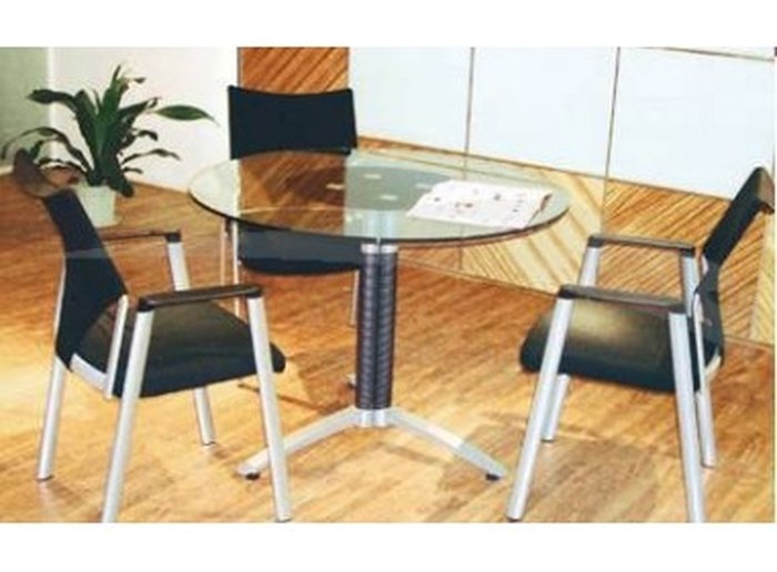 TABLE DE RÉUNION - RONDE EN VERRE