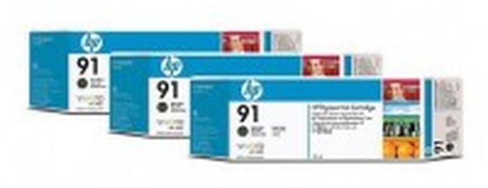 HP 91 3-pack 775-ml Matte noir Cartouches (C9480A)