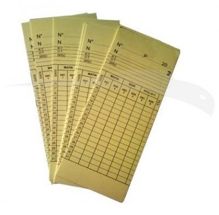 BLOC DE 200 CARTES \" POINTAGE \" - PRE IMPRIMÉES - 8 x 20 cm - Lot de 2 blocs