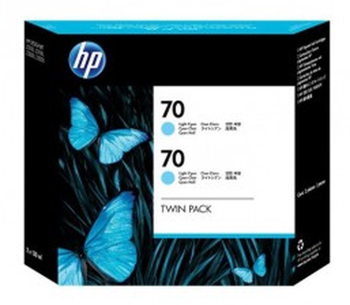 HP 70 2-pack 130-ml Light Cyan Cartouches (CB351A)