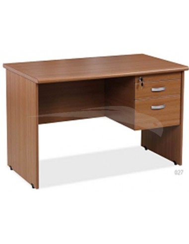 Bureau avec pieds en bois + 2 Tirois (W1200xD700xH730)