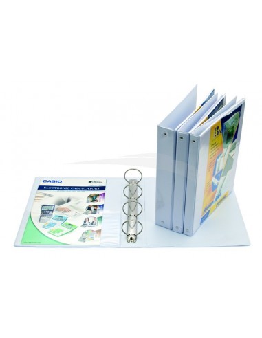 CLASSEUR BLANC 4 ANNEAUX AVEC POCHETTE DOS A4-5 / 2R/ 35 MM - OCEAN