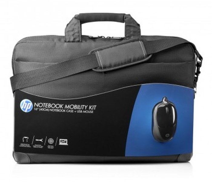 Kit HP Sacoche pour Notebook 16\"(40cm) avec souris USB (H6L24AA) - Noir