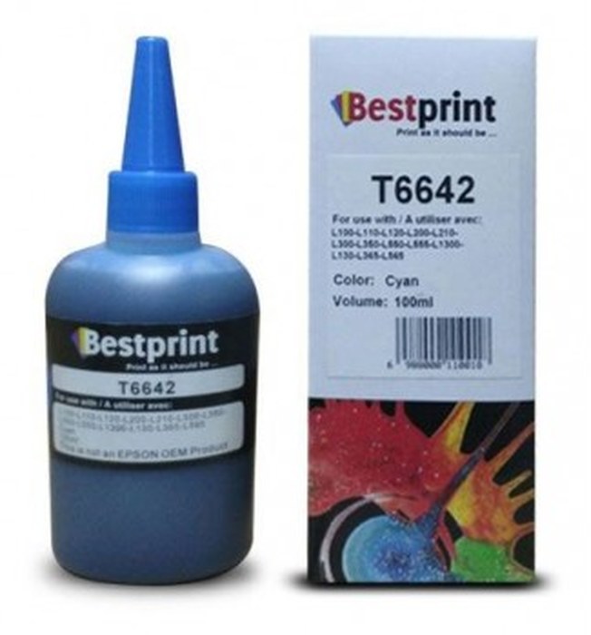 Bouteille d'encre BESTPRINT Serie L /Cyan /100 ml /C13T66424A
