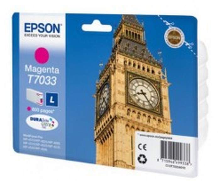 Cartouche d'encre Magenta Epson T7033 Big Ben (800 pages)