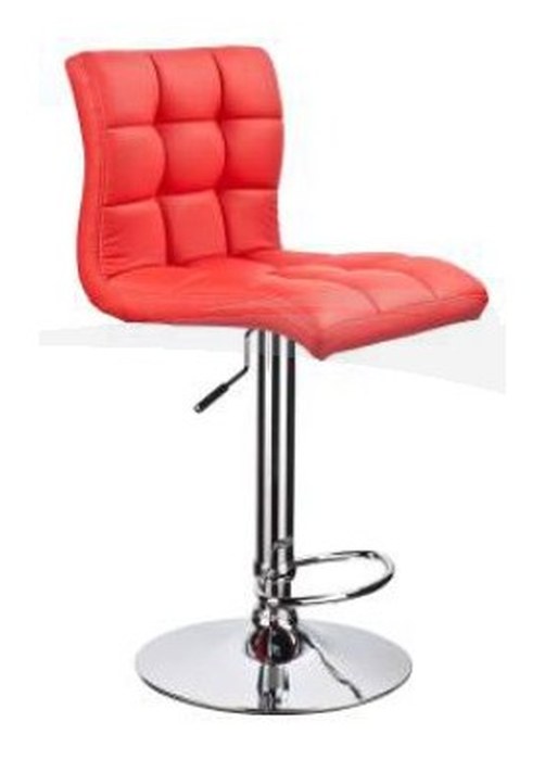 Tabouret FLORENCE en PU & chrome ROUGE