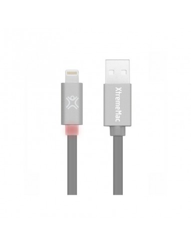 Câble Éclairé XtremeMAc à LED Plat - 1,2 m Gris (XCL-FLD-13)