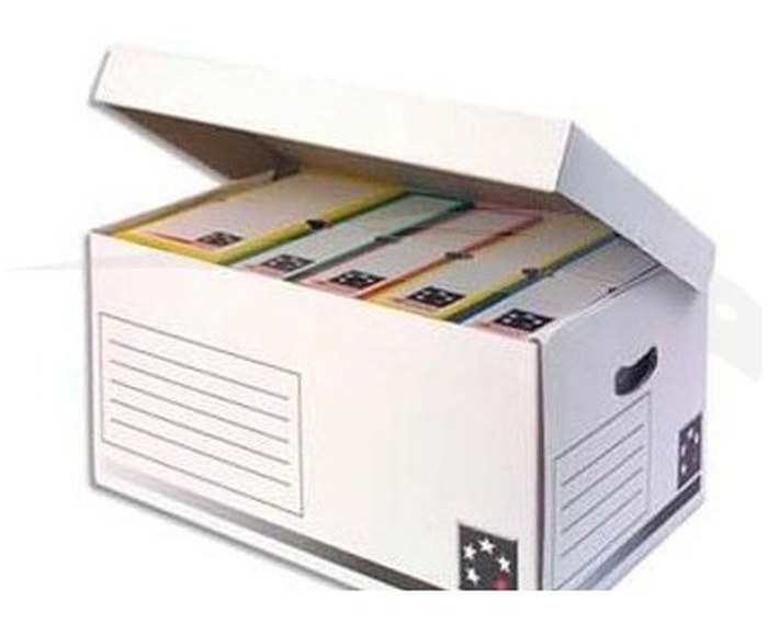 10 Conteneurs d'archives avec couvercle en carton - SICLA