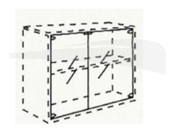 Portes vitrées pour W8880, 77 x 38 cm Wengé