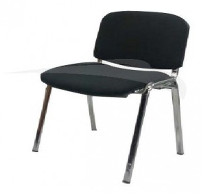 CHAISE VISITEUR EN TISSU MÈCHE NOIR 7688H