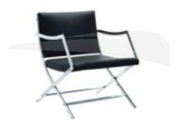Fauteuil en PU et chrome en couleur noir, Dim. 59 x 78 x 75 cm