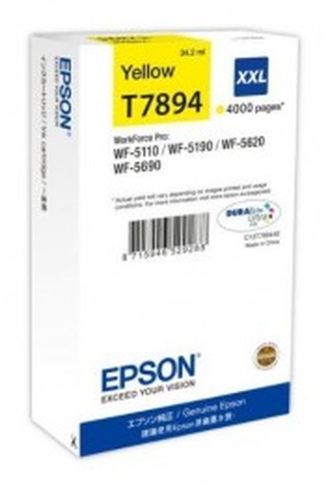 Encre jaune XXL WF-5110DW/5190DW/5620DWF/5690DWF/4000p