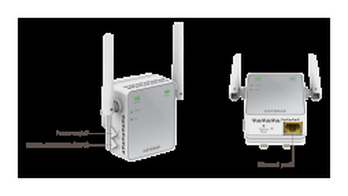 NETGEAR EX2700 Répéteur Wifi N300 802.11n, 1 port, prise murale, Antennes externes