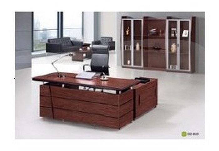 Set \"VISION\" bureau+retour+caisson 1800W*850D*760H Acajou