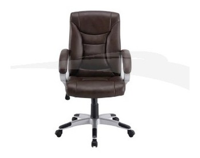 Fauteuil président en cuir marron PCA010