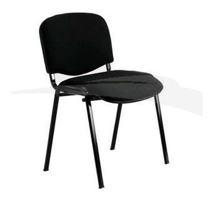 Chaise visiteur en tissu noir iso