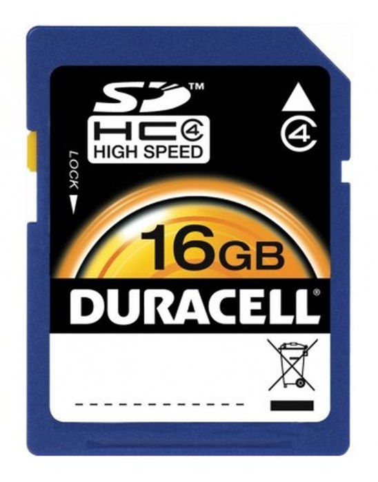 Carte mémoire SD Classe 4 16 GB Duracell DU-SD-16GB-R