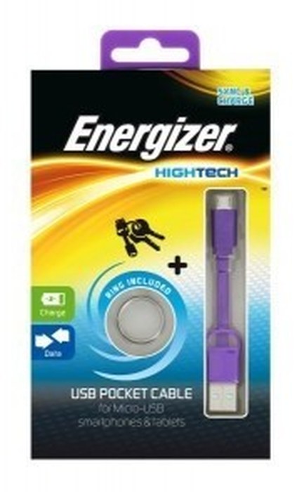 Energizer Pocket Cable Micro-USB charge + data - Purple