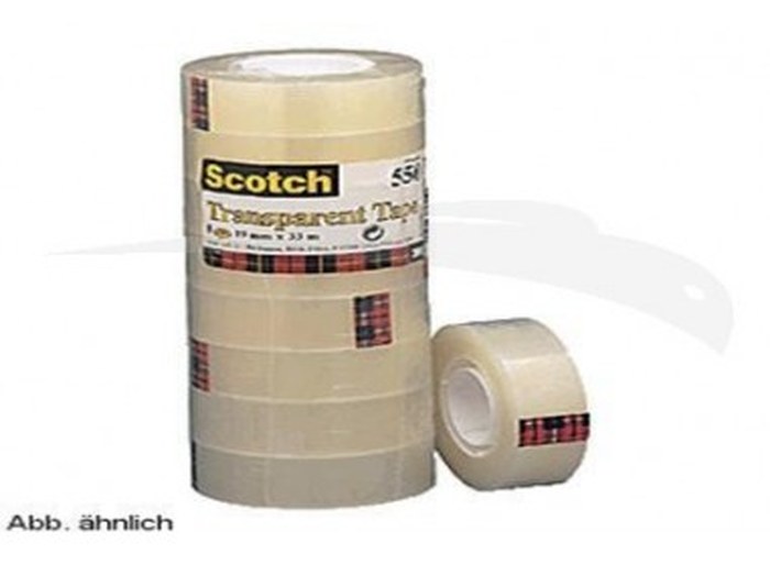 ROULEAUX SCOTCH ADHÉSIF - 3M - TRANSPARENT - Lot de 10 rouleaux