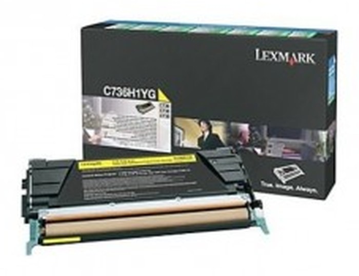 C736, X736, X738 TONER Jaune haute capacité (10K) (C736H1YG)
