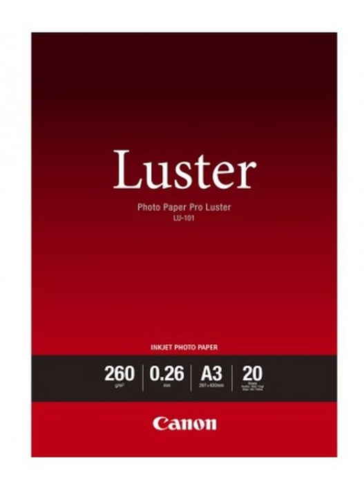 Papier Photo Professionnel Lustré Canon LU-101 A3 - 20 feuilles