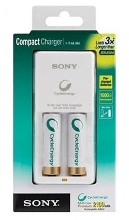 Chargeur SONY /BCG34HW2KN /2100 mAh /AC 100-240 V /2 Piles /Blanc