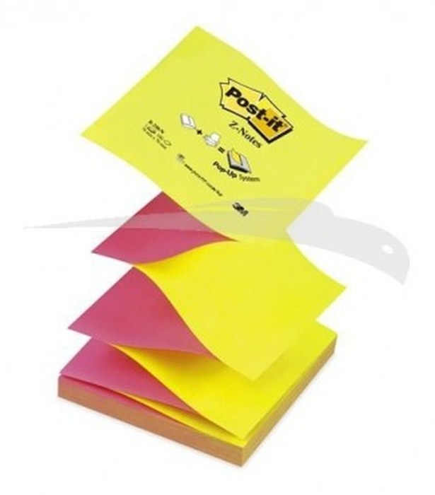 Lot de 12 blocs de 100 Z-Notes repositionnables POST IT 76x76 mm
