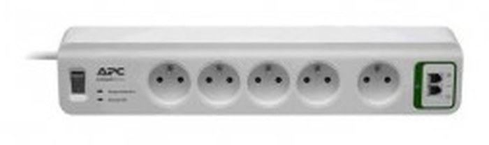 Bloc parafoudre 5 prises 230V APC Essential SurgeArrest PM5T-FR avec 2 entrées RJ-11