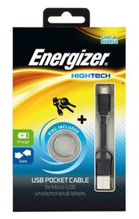 Cable ENERGIZER /Noir /Pocket Data Micro USB /USB 2.0 - Micro USB /8cm