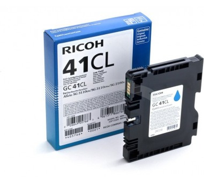 CARTOUCHE CYAN RICOH GC41CL D'ENCRE GEL 600 pages