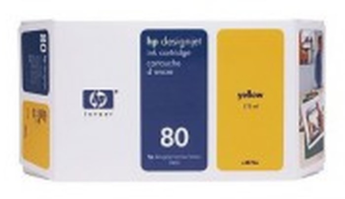 HP No 80 Yellow Ink Cartridge,175ml, WW (C4873A)