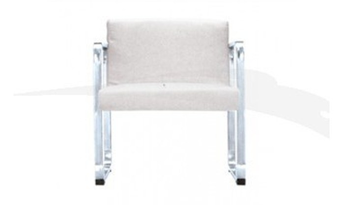 BANQUETTE CUBE 1 place en PU & chrome BLANC Z-C03-1B